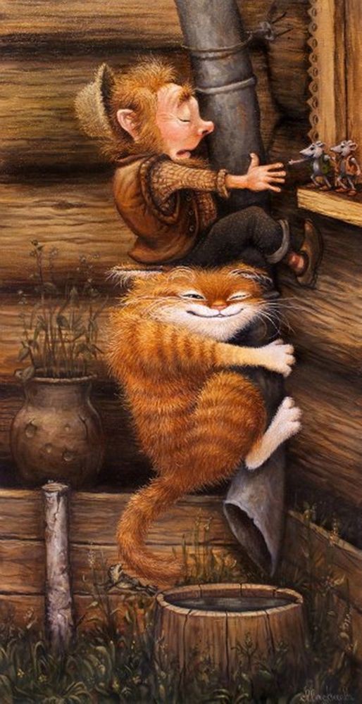 Fabulous life of fabulous cats Alexander Maskaev - Art, Drawing, A selection, cat, , Longpost