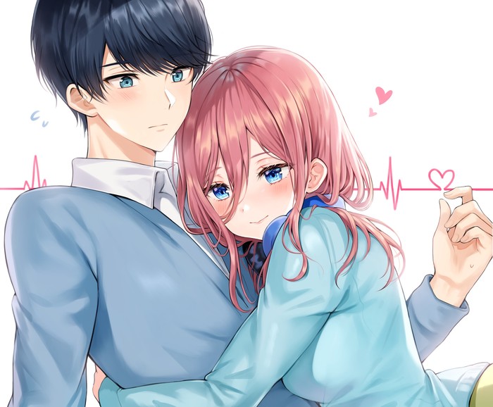 Fuutarou & Miku - Аниме, Gotoubun No Hanayome, Fuutarou Uesugi, Nakano Miku, Anime Art