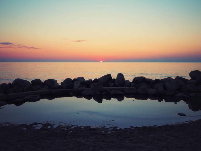 Sunrise over Lake Ladoga - My, The photo, Landscape, Leningrad region, Ladoga lake, dawn, Olympus