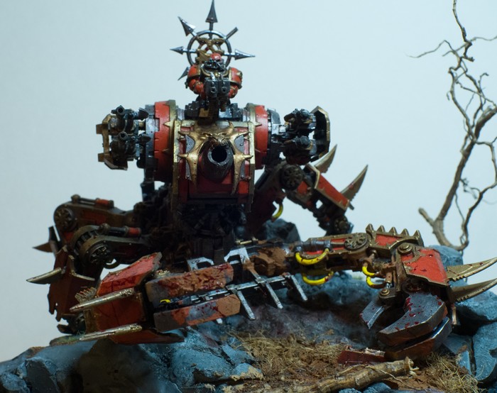 The first diorama through pain and suffering - My, Diorama, Chaos space marines, , Warhammer 40k, , Khorne, , Longpost