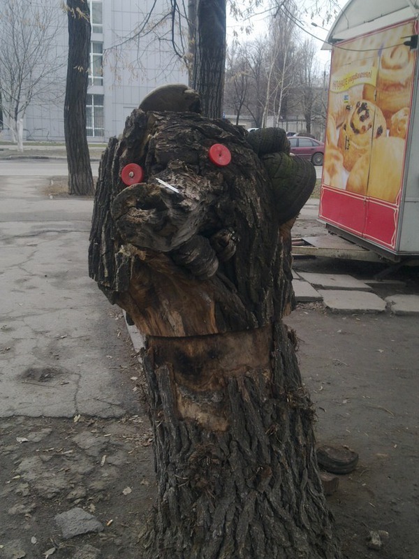 dog, probably - Dog, Tree, Sculpture