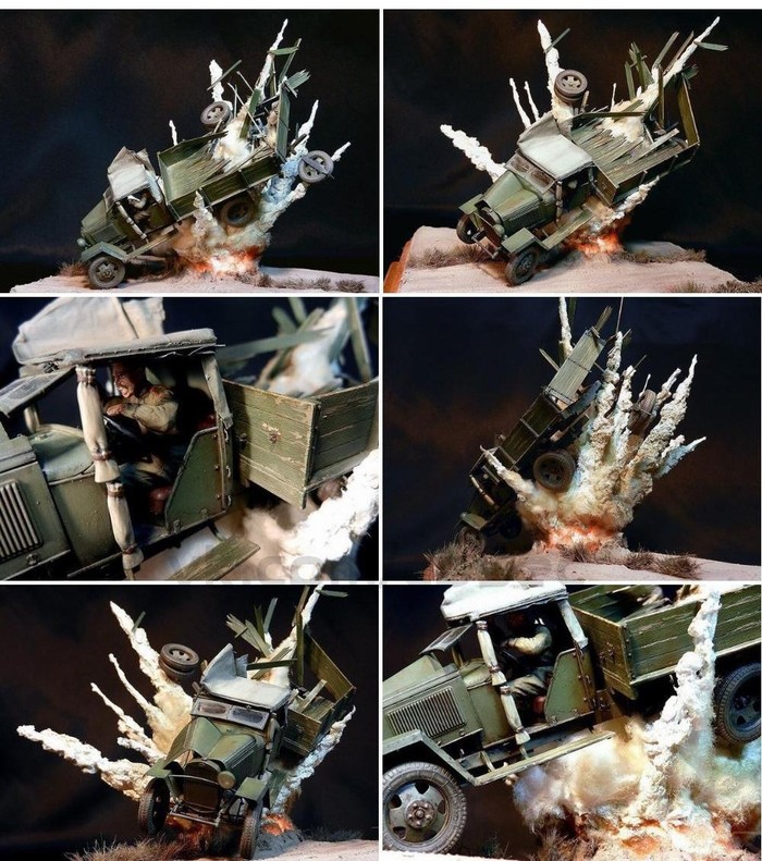 Model, they can! - Car, Diorama, Modeling, Auto, Truck, Explosion