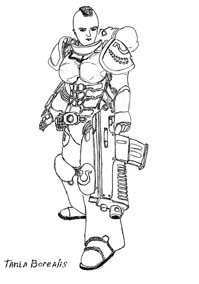 Fem Primaris - My, Warhammer 40k, Wh Art, Ultramarines, Fem version