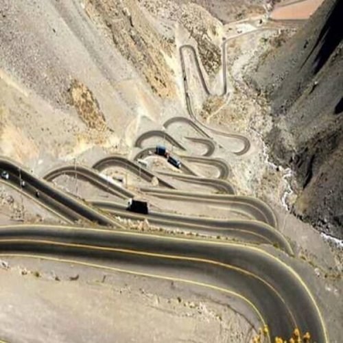 Excellent serpentine - Serpentine, Road, The descent, The mountains