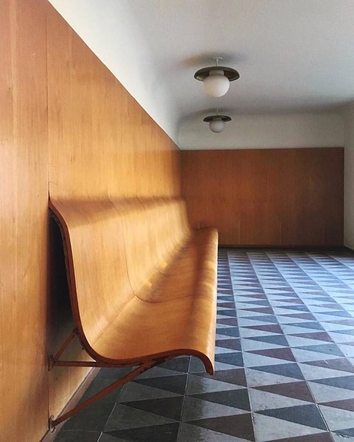 Waiting room - Benches, Panel, Waiting room, Stockholm, Crematorium, Interior Design