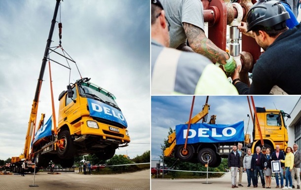 The most powerful glue kept a 17-ton truck in the air - Glue, Guinness Book of Records, Video