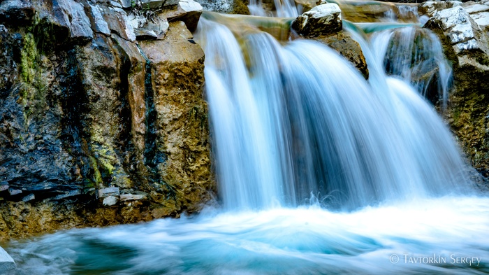 Waterfall on the river Zhane - My, The photo, Waterfall