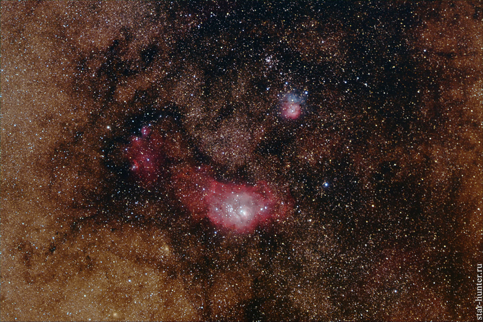 Nebulae M 8 Laguna and M 20 Trifid, August 1, 2019 - My, Astrophoto, Astronomy, Space, Nebula, Starhunter, Supseh