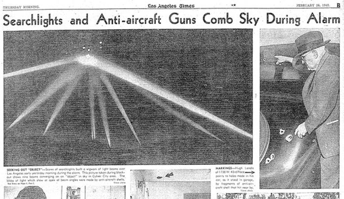 Battle with a UFO in the sky over Los Angeles in 1942 - UFO, The Second World War, Battle, Story, Aliens, Longpost