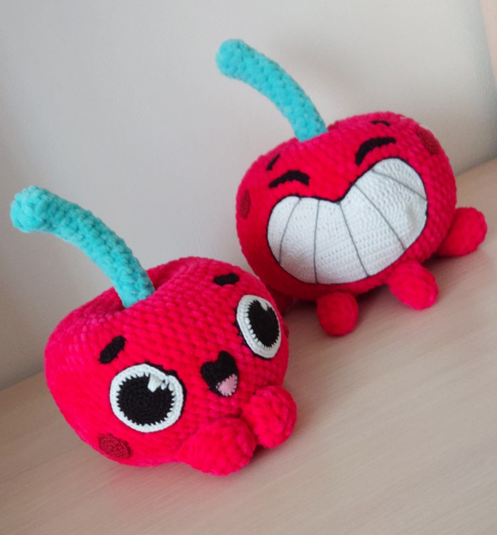 Who likes cool cherry stickers from Telegram? - My, Telegram, cherry, Cherry, Stickers, Knitted toys