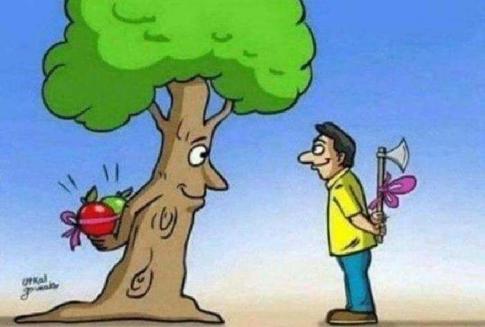 The sad reality of our days - Caricature, Planet Earth, We all die, Ecology, Person, Nature, Images, Longpost