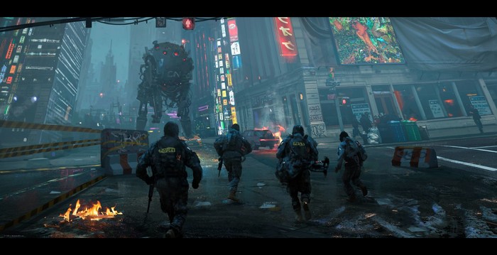 Cyberpunk by Nana Dhebuadze , , -, Matte Painting, 