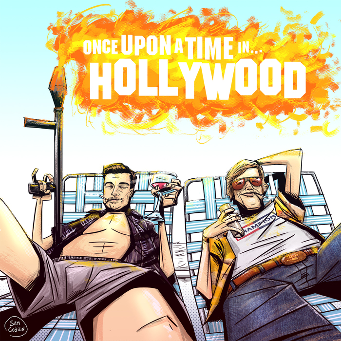 Once upon a time in Hollywood - My, Samgudilin, Fan art, Once Upon a Time in Hollywood, Leonardo DiCaprio, Brad Pitt, Digital drawing, Drawing, Movies