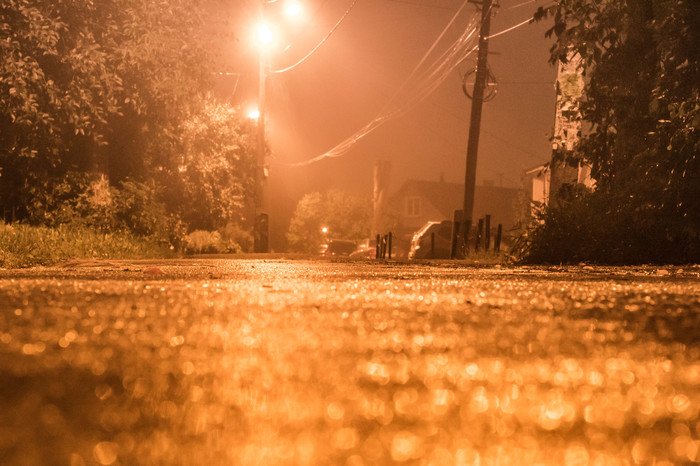 fog and night - My, Beginning photographer, Night, Fog