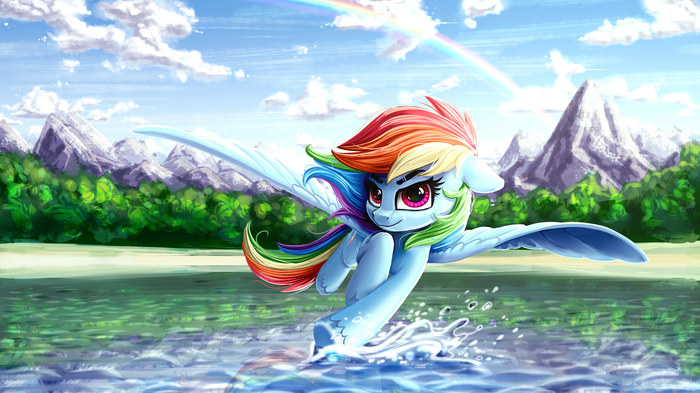 Das kleine blaue Pferd - My little pony, PonyArt, Rainbow dash, Rysunkowasucharia