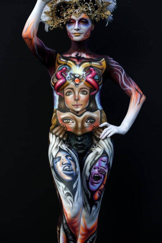 INTERNATIONAL BODY ART FESTIVAL IN SOUTH KOREA. - South Korea, The festival, Bodypainting, Longpost, Girls, Models, NSFW