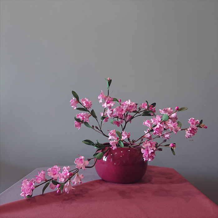 Flowering branches of wild rosemary - My, Handmade, Needlework without process, Flowers, Foamiran, Bagulnik, 