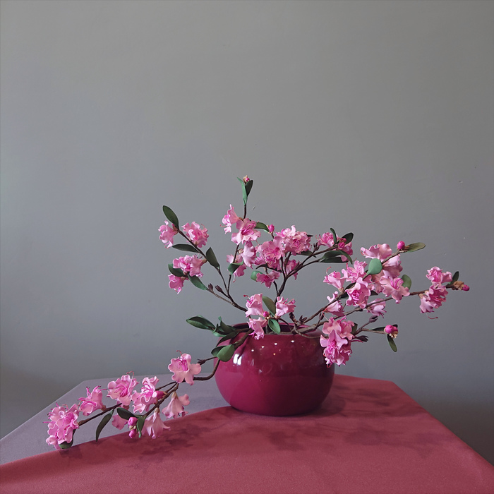 Flowering branches of wild rosemary - My, Handmade, Needlework without process, Flowers, Foamiran, Bagulnik, DIY flowers