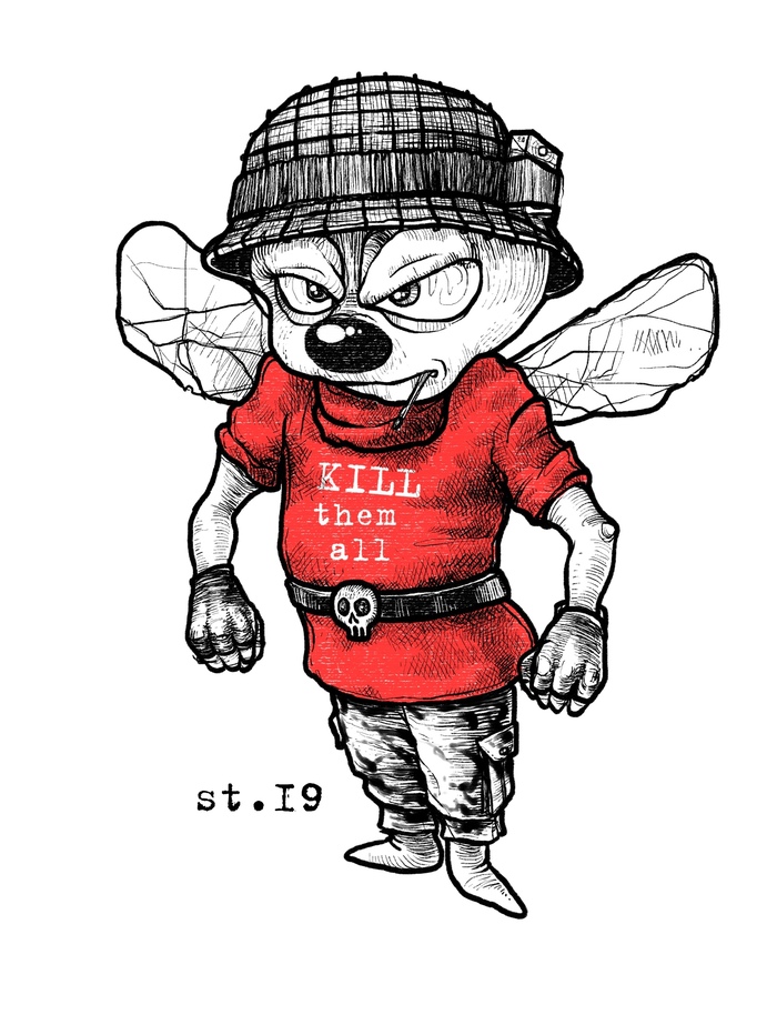 The most dangerous fly in the solar system - My, Drawing, Illustrations, Graphics, Chip and Dale, Муха, Zipper, Digital drawing, Cartoons