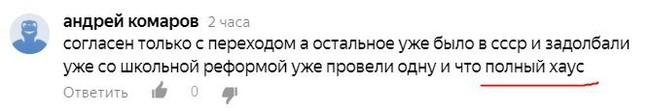 Тот случай, когда утверждение содержит подтверждение - Реформа образования, Хаос, Безграмотность, Скриншот