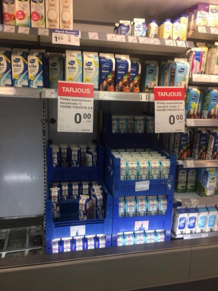 Бесплатное молоко. Молоко, Финляндия, Халява