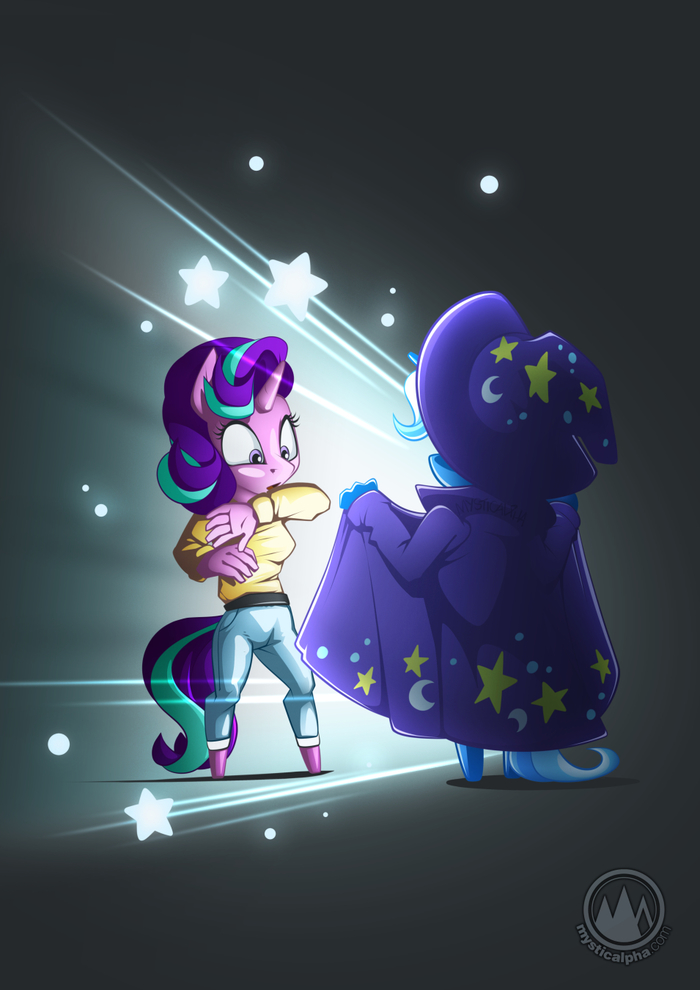 Starlight, look here! - My little pony, Anthro, Starlight Glimmer, Trixie, Mysticalpha