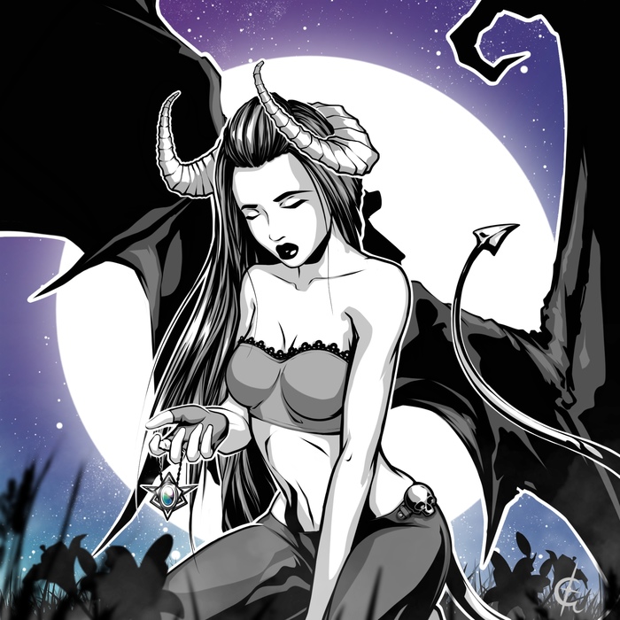 Demoness Art - My, Owleron, Art, Fantasy, Demoness