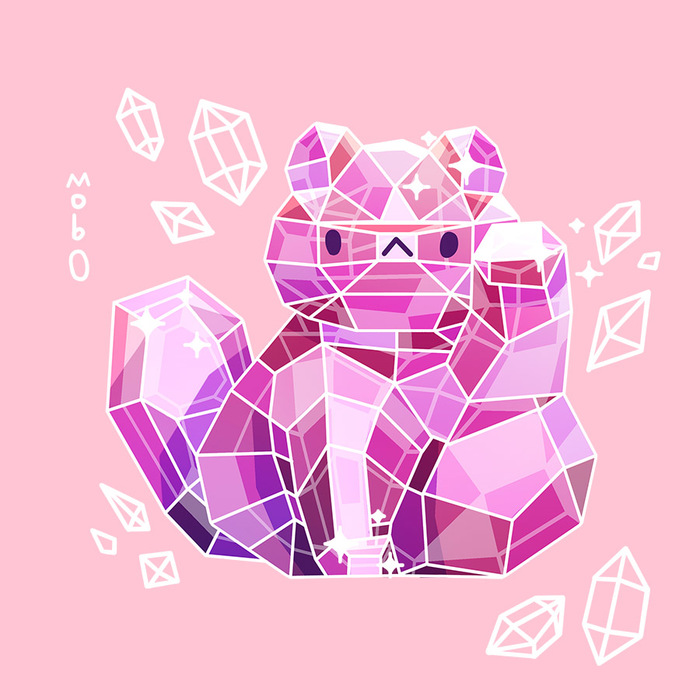 Crystal Cat - Speedpaint - My, Video, Speed ??painting, Mob0, cat, Illustrations