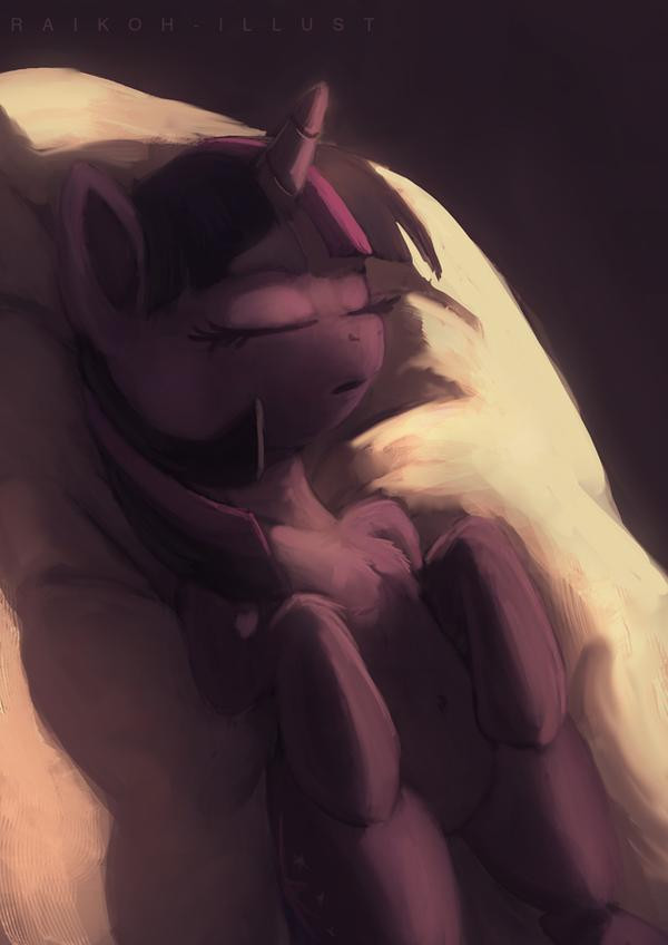 Asleep - My little pony, Twilight sparkle, Raikohillust