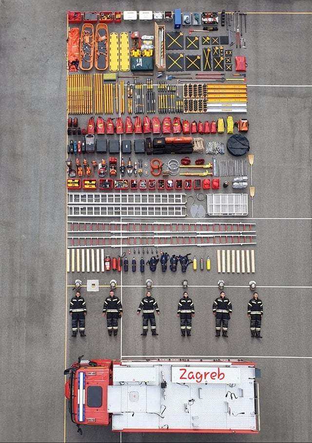 Contents of a fire truck in Croatia - The photo, Fire engine, Firefighters, Trend, Tetrischallenge