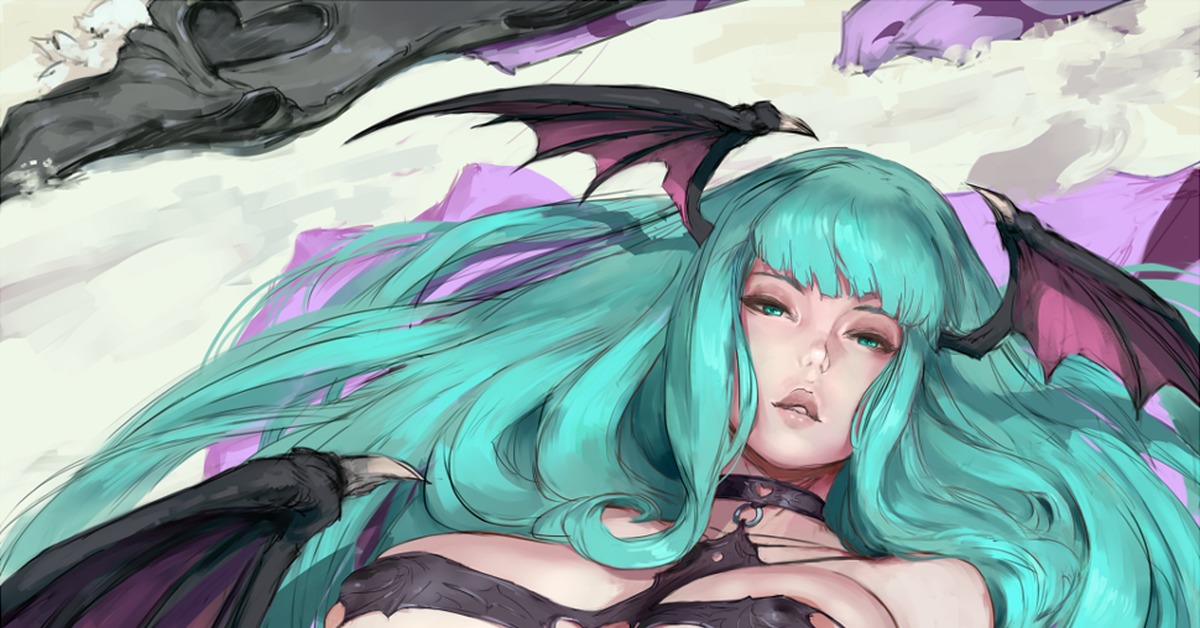 Beach Morrigan - NSFW, Cutesexyrobutts, Morrigan Aensland, Darkstalkers, Bikini, Art