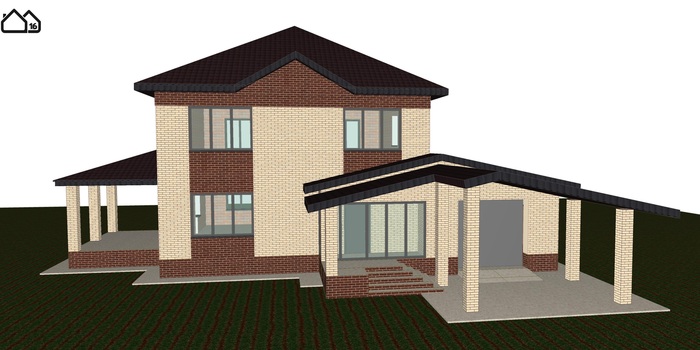 The project of a two-storey house with an area of ??240 sq.m. with a garage. - My, , Dacha, Cottage, Design, Architecture, Building, Project, Longpost
