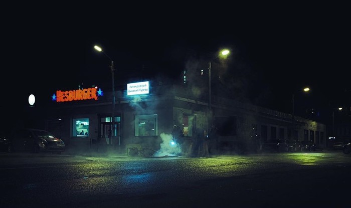 Vyborg. Night. Neon. - Vyborg, The photo, Neon, Noir, Night