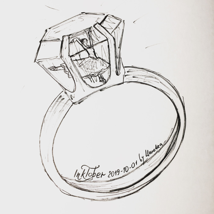 Inktober 2019-10-01 Ring - Моё, Inktober, Кольцо