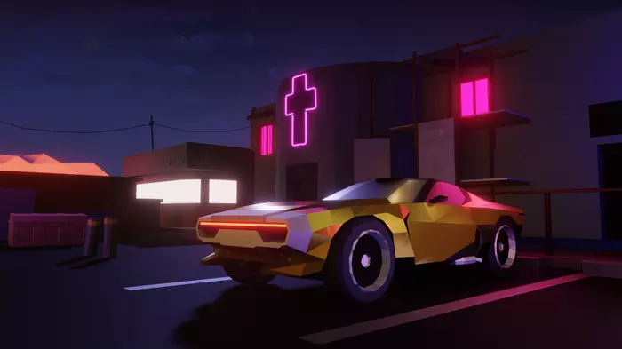 night suburb - My, Neon, Retrowave, , Loupolny world mfsus