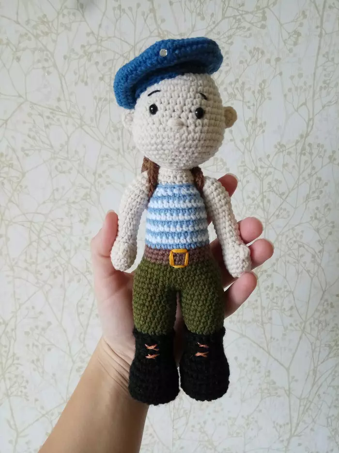 Paratrooper - My, Crochet, Needlework without process, Knitting, Knitted toys, Paratroopers, Longpost