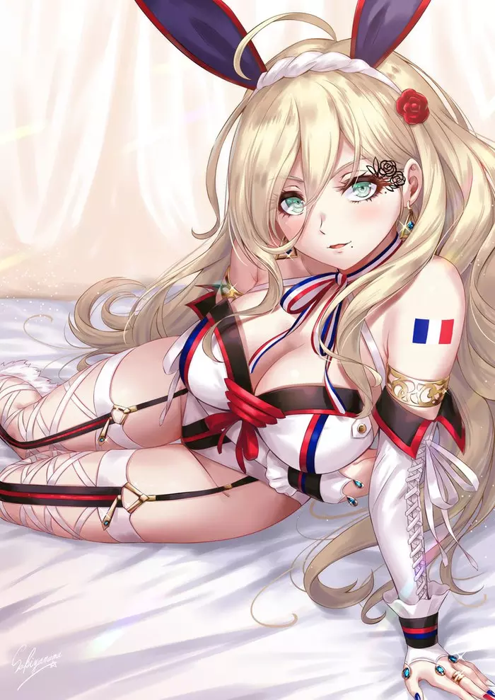 Richelieu - Kantai collection, Richelieu, Anime, Anime art, Bunnysuit, Sakiyamama