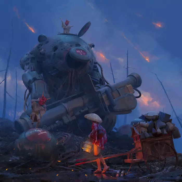 War Road - Art, Drawing, Robot, Fantasy, Rostyslav Zagornov