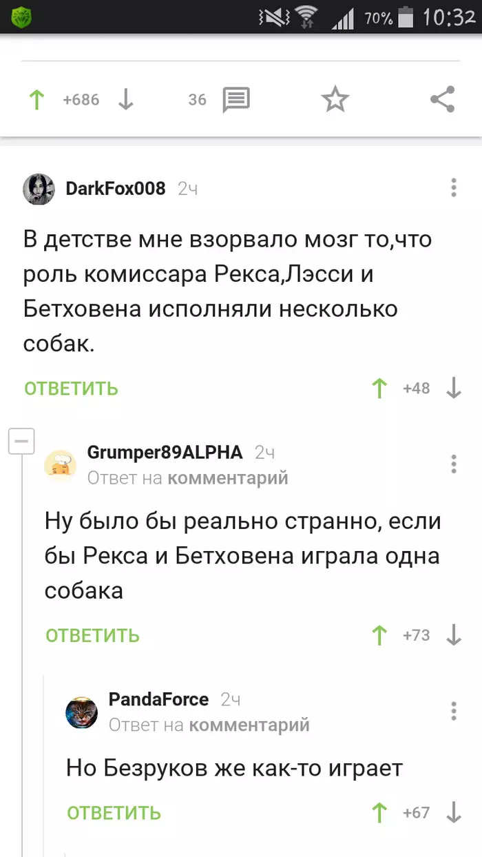 Universal Bezrukov - Screenshot, Comments on Peekaboo, Dog, Bezrukov
