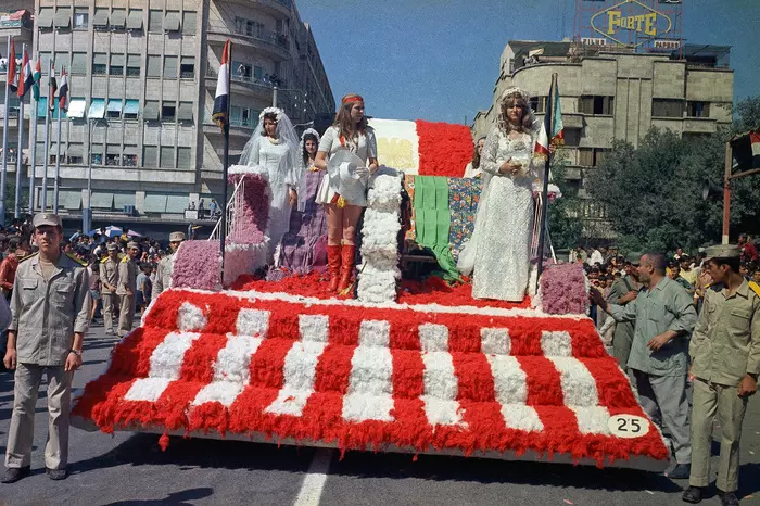 Cotton Festival, Aleppo, Syria, 1973 - Retro, Aleppo, Syria, Parade, The festival, The photo, 1970