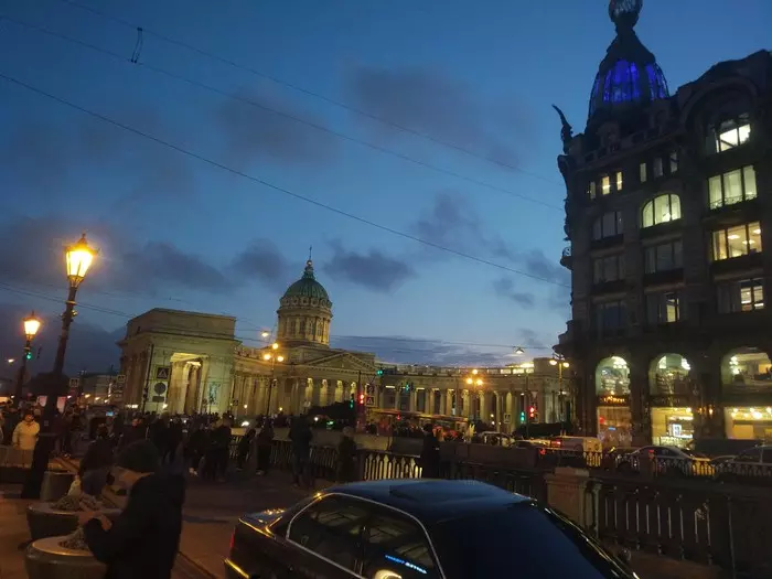 Simply beautiful Petersburg - My, Saint Petersburg, Town, Kazan Cathedral, Nevsky Prospect, Night city, The photo