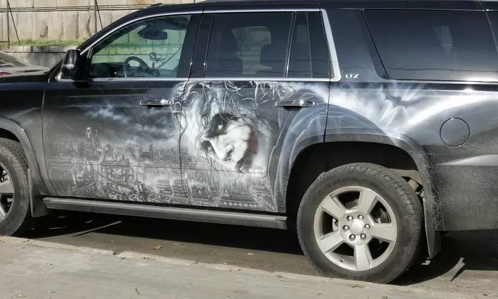 The Joker lived! - My, Joker, Auto, Airbrushing, Cadillac Escalade