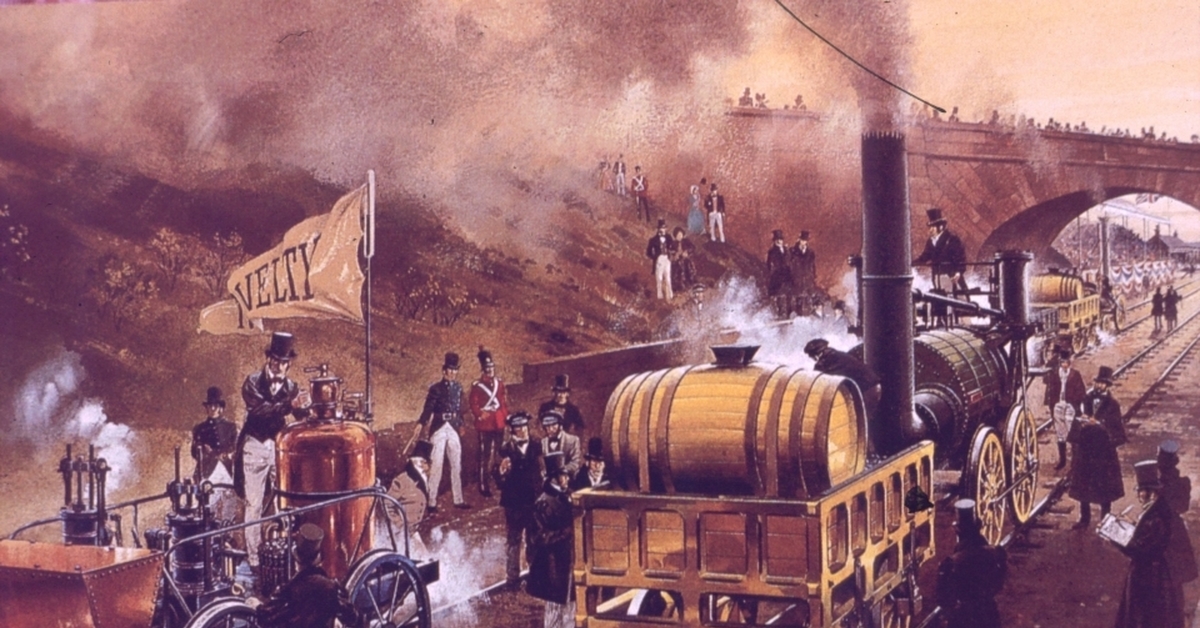 Революция 19 20 века. Железная дорога Ливерпуль-Манчестер 1825. Первый паровоз Англия 19 век. Железные дороги Великобритании 19 век. Первый паровоз в Англии 1773.