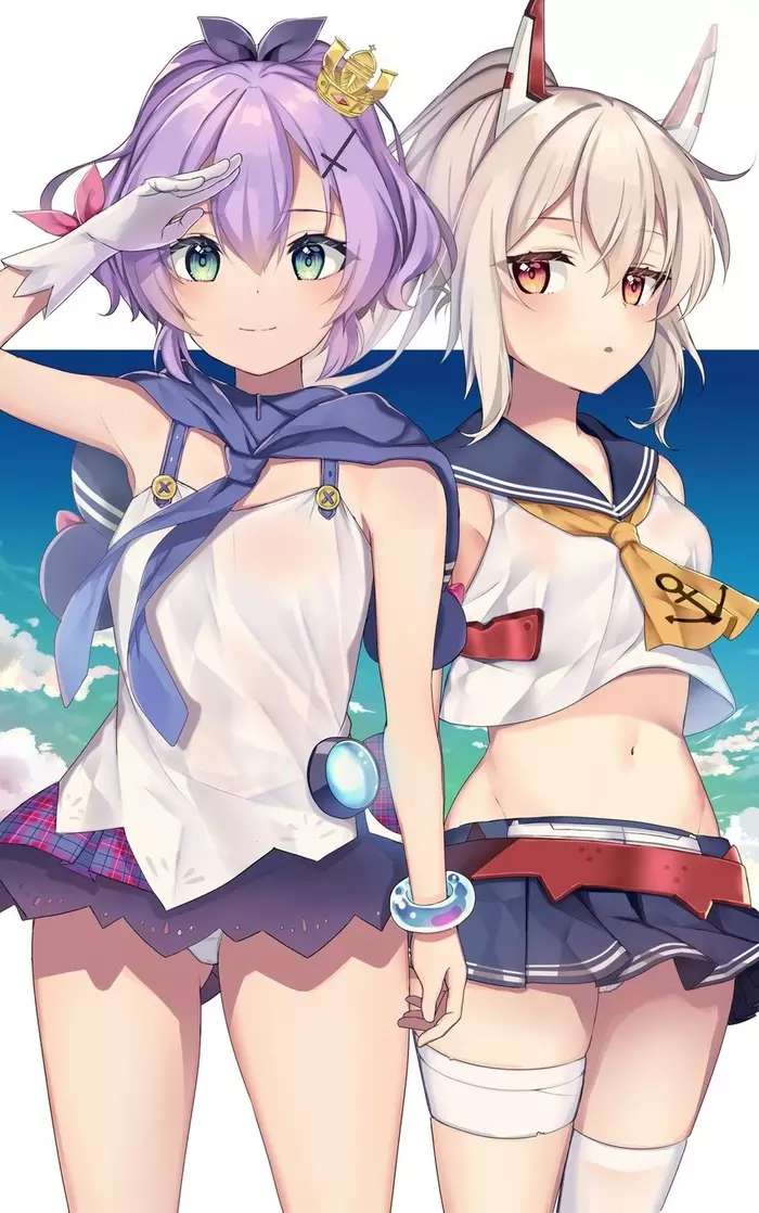 Javelin & Ayanami - Azur lane, Javelin, Ayanami, Anime art, Anime, Art