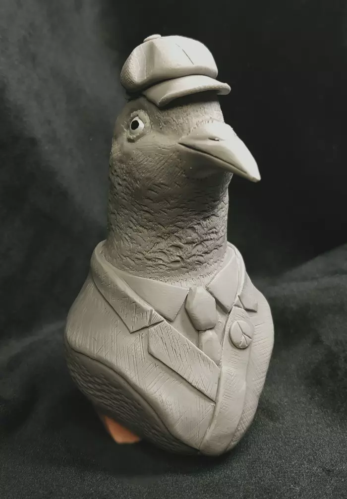 Super sculpey polymer clay sketch - My, Pigeon, Sketch, Creation, Longpost