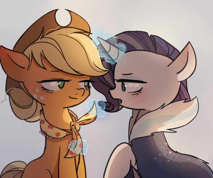     My Little Pony, Ponyart, Applejack, Rarity, Looknamtcn, MLP Season 9, 