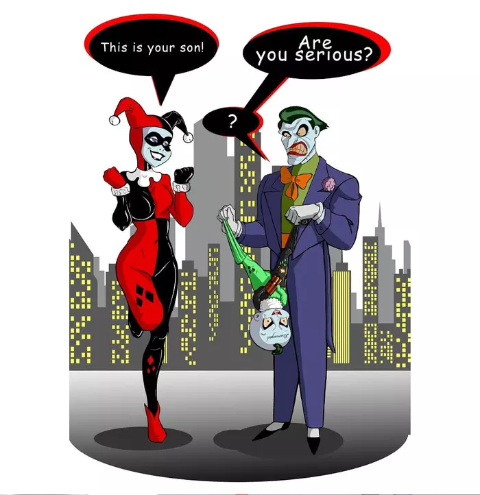 Art with Jokers based on Batman: The Animated Series - My, Joker, Animated series, Art, Fan art, Harley quinn