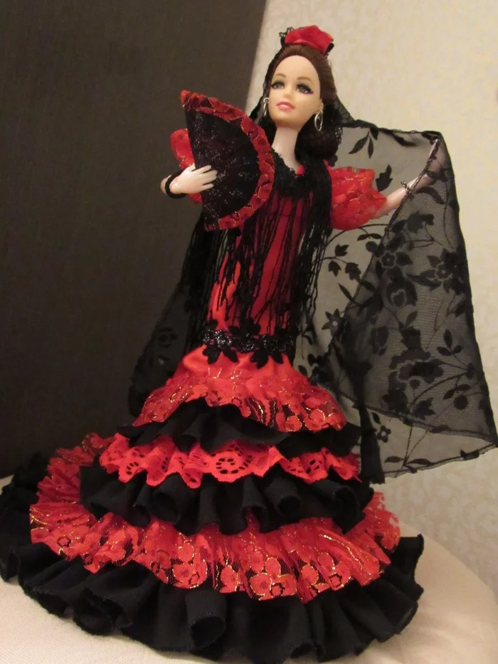 Spanish beauty Monica! - My, Flamenco, Handmade dolls, Longpost