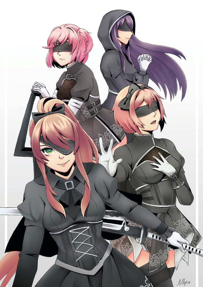 Glory to literature club Doki Doki Literature Club, , Nier Automata, Anime Art, ,  , 