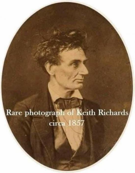 Rare photo of Keith Richards, circa 1857 - Keith Richards, The photo, Similarity, Abraham Lincoln